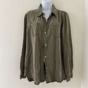 Green Button Up Shirt Womens size Large
